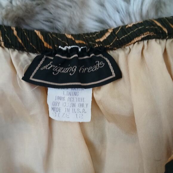 Vintage Intriguing Threads Safari Animal Midi Skirt Giraffe Zebra Lined Size 12 - Picture 4 of 11